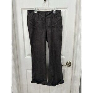 Charlotte Russe Y2K Low Rise Wide Leg Brown Plaid Trousers Wide Waist Sz 5